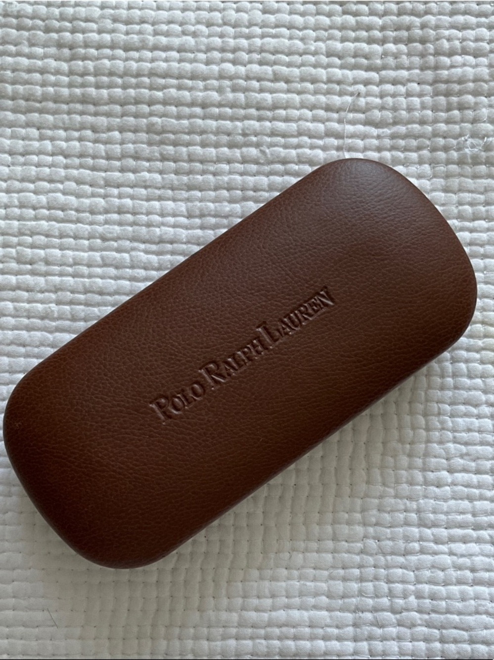 Polo by Ralph Lauren Brown Embossed Leather Eyewear Case